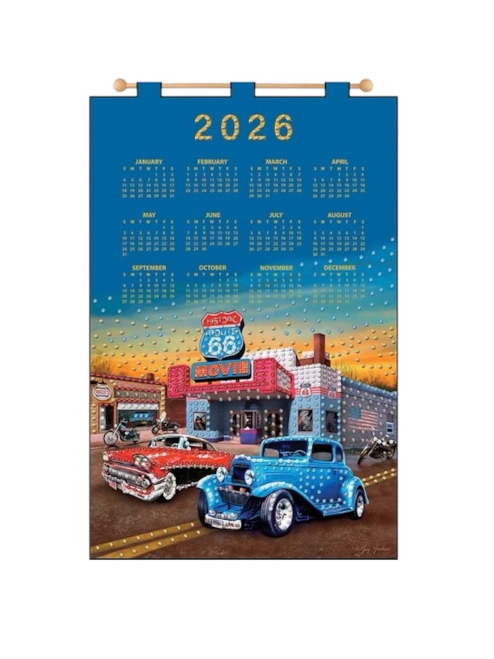 NEW Design Works Route 66 Calendar Felt & Sequin Kit Crafts DIY Craft Kit